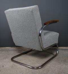  Thonet 1930s German Bauhaus Model S411 Chrome Armchair Thonet - 2235348