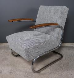  Thonet 1930s German Bauhaus Model S411 Chrome Armchair Thonet - 2235354