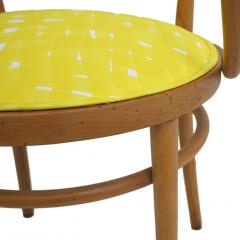  Thonet 209 Thonet Mid Century Birchwood Yellow Upholstery Chairs Germany 1900 - 1039301