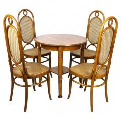  Thonet 20th Century Art Nouveau Thonet Seating Set 4 Chairs With Table AT circa 1915 - 4500966