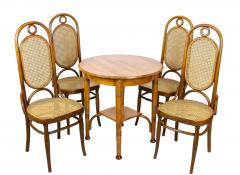  Thonet 20th Century Art Nouveau Thonet Seating Set 4 Chairs With Table AT circa 1915 - 4500974