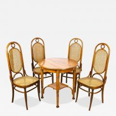  Thonet 20th Century Art Nouveau Thonet Seating Set 4 Chairs With Table AT circa 1915 - 4504139