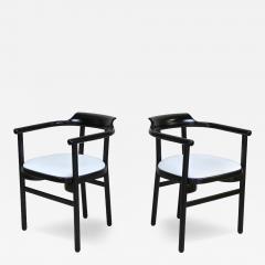  Thonet 20th Century Contemporary Thonet Armchairs White Leather Upholstery AT 1980s - 4476478