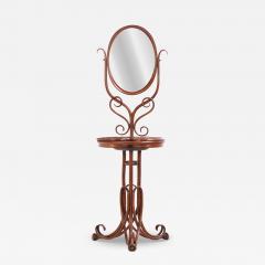  Thonet A Rare Thonet Bentwood Oak Shaving Stand Vanity with Mirror 19th C  - 4333224