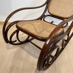  Thonet Art Nouveau Rocking Chair by Thonet Beech Weave Austria circa 1910 - 3170521
