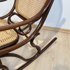  Thonet Art Nouveau Rocking Chair by Thonet Beech Weave Austria circa 1910 - 3170523