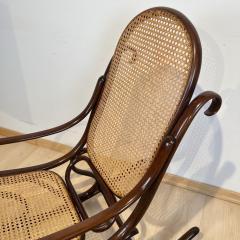  Thonet Art Nouveau Rocking Chair by Thonet Beech Weave Austria circa 1910 - 3170524