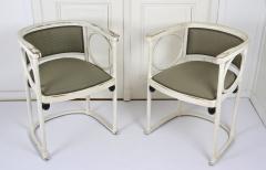  Thonet Art Nouveau Thonet Armchairs by Josef Hoffmann White Lacquered AT ca 1905 - 3404295