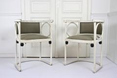  Thonet Art Nouveau Thonet Armchairs by Josef Hoffmann White Lacquered AT ca 1905 - 3404296