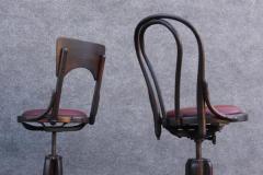  Thonet Bell System Thonet Attr 1900s Counter Drafting Swivel Adjustable Pair Stools - 3594323