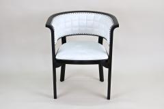  Thonet Black Thonet Armchair With White Leather Design Marcel Kammerer AT ca 1980 - 3370483