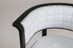  Thonet Black Thonet Armchair With White Leather Design Marcel Kammerer AT ca 1980 - 3370484