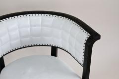  Thonet Black Thonet Armchair With White Leather Design Marcel Kammerer AT ca 1980 - 3370485