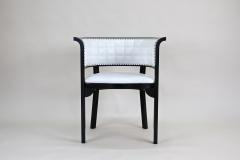 Thonet Black Thonet Armchair With White Leather Design Marcel Kammerer AT ca 1980 - 3370486