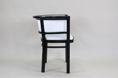  Thonet Black Thonet Armchair With White Leather Design Marcel Kammerer AT ca 1980 - 3370493