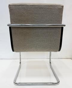  Thonet Chrome Upholstered Cane Cantilever Armchairs Thonet Attributed Pair - 4228290