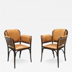  Thonet Pair Of 20th Century Art Nouveau Bentwood Armchairs by Thonet Austria ca 1904 - 3372344