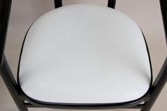  Thonet Pair Of Black Armchairs With White Leather Upholstery by Thonet AT ca 1980 - 3361627