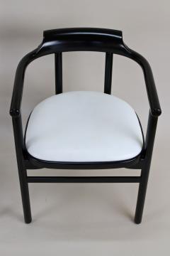  Thonet Pair Of Black Armchairs With White Leather Upholstery by Thonet AT ca 1980 - 3361628