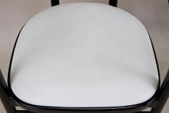 Thonet Pair Of Black Armchairs With White Leather Upholstery by Thonet AT ca 1980 - 3361629
