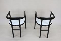  Thonet Pair Of Black Armchairs With White Leather Upholstery by Thonet AT ca 1980 - 3361633