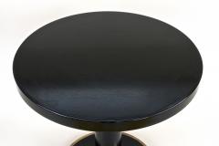  Thonet Round Black Coffee Table Side Table by THONET With Brass Base Austria ca 1980 - 3361774