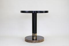  Thonet Round Black Coffee Table Side Table by THONET With Brass Base Austria ca 1980 - 3361776