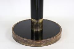  Thonet Round Black Coffee Table Side Table by THONET With Brass Base Austria ca 1980 - 3361777