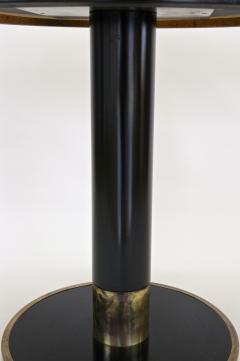  Thonet Round Black Coffee Table Side Table by THONET With Brass Base Austria ca 1980 - 3361778
