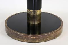  Thonet Round Black Coffee Table Side Table by THONET With Brass Base Austria ca 1980 - 3361779