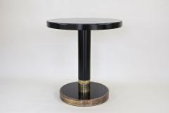  Thonet Round Black Coffee Table Side Table by THONET With Brass Base Austria ca 1980 - 3361780