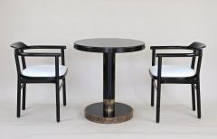  Thonet Round Black Coffee Table Side Table by THONET With Brass Base Austria ca 1980 - 3361781