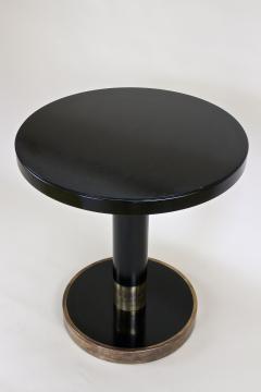  Thonet Round Black Coffee Table Side Table by THONET With Brass Base Austria ca 1980 - 3361782