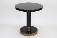  Thonet Round Black Coffee Table Side Table by THONET With Brass Base Austria ca 1980 - 3361783