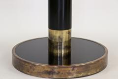  Thonet Round Black Coffee Table Side Table by THONET With Brass Base Austria ca 1980 - 3361784
