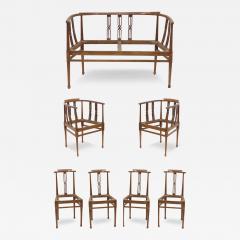  Thonet Set of 7 Pieces of Italian Art Nouveau Salon Furniture 1900 Italy - 3591192