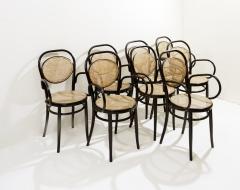  Thonet Set of 8 Early Mid Century Dining Chairs by Thonet - 2722039