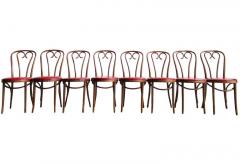  Thonet Set of Eight Mid Century Modern Bentwood Thonet Dining Chairs or Cafe Chairs - 2011743
