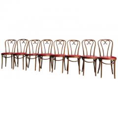  Thonet Set of Eight Mid Century Modern Bentwood Thonet Dining Chairs or Cafe Chairs - 2011746