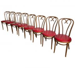  Thonet Set of Eight Mid Century Modern Bentwood Thonet Dining Chairs or Cafe Chairs - 2011747