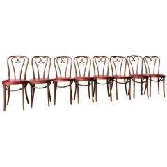  Thonet Set of Eight Mid Century Modern Bentwood Thonet Dining Chairs or Cafe Chairs - 2011748