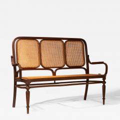  Thonet Thonet Late 19th Century Bentwood Bench with Cane Webbing - 4358548