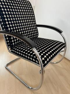  Thonet Thonet Lounge Chair KS 46 Chromed Steeltube Velvet Lacquer Germany 1932 - 4229481