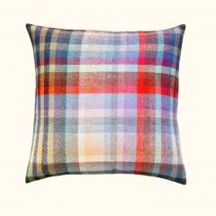  Threads Soft Goods 1960s Wool Plaid Blanket Pillow 22 x 22 USA 1472c - 4323059