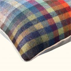  Threads Soft Goods 1960s Wool Plaid Blanket Pillow 22 x 22 USA 1472c - 4323061