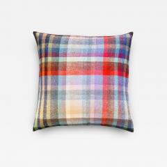  Threads Soft Goods 1960s Wool Plaid Blanket Pillow 22 x 22 USA 1472c - 4325930
