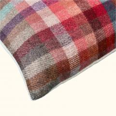  Threads Soft Goods 1960s Wool Plaid Blanket Pillow 22 x 22 USA 1472d - 4323054