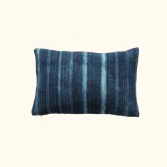  Threads Soft Goods Indigo Woven Stripe Pillow 11 x 17 North Africa 1471e - 4323107