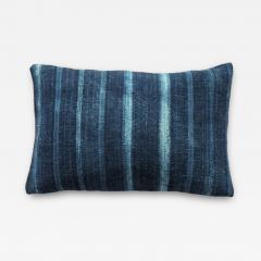  Threads Soft Goods Indigo Woven Stripe Pillow 11 x 17 North Africa 1471e - 4325937