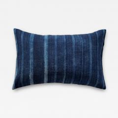  Threads Soft Goods Indigo Woven Stripe Pillow 13 x 20 North Africa 1471c - 4325938